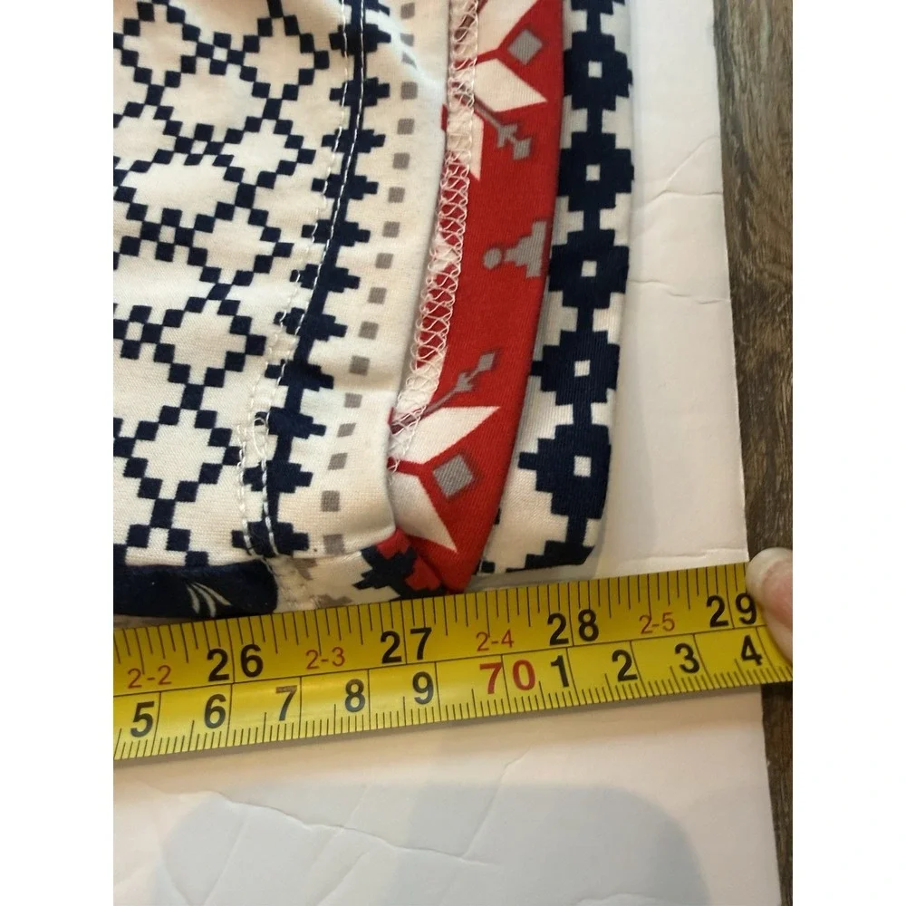 Joe Boxer 3X Christmas Fair Isle Smiley Pajama Set Red/White/Blue